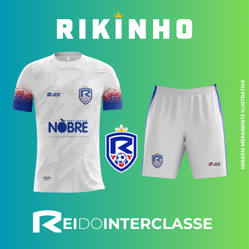 CAMISA E SHORT BRANCO RIKINHO F.C
