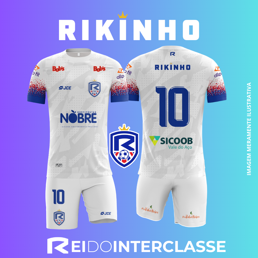 CAMISA E SHORT BRANCO RIKINHO F.C