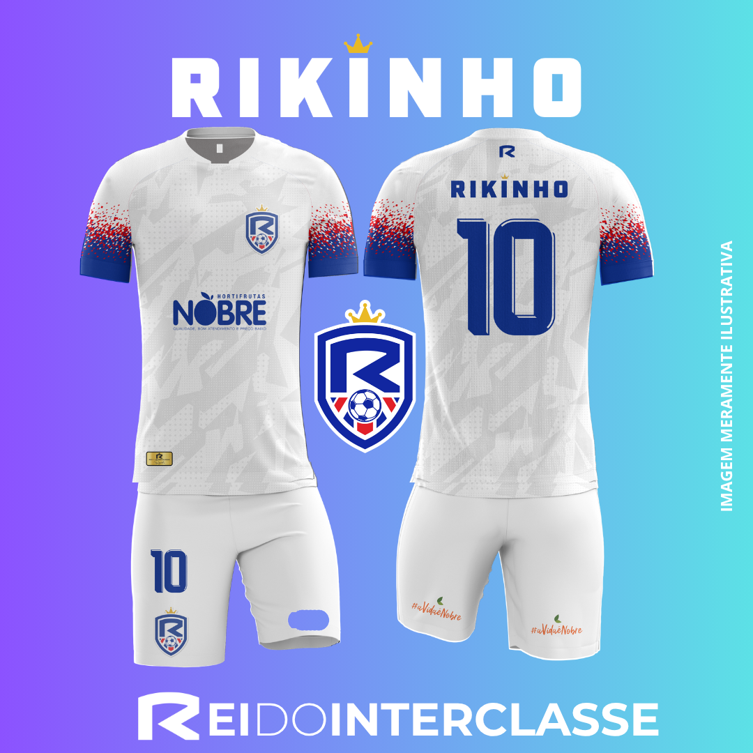 CAMISA E SHORT BRANCO RIKINHO F.C